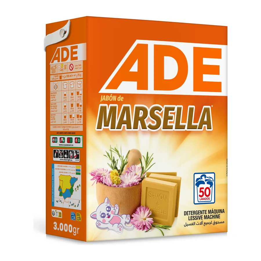 Detergente en polvo ADE Marsella · maleta 3 kg