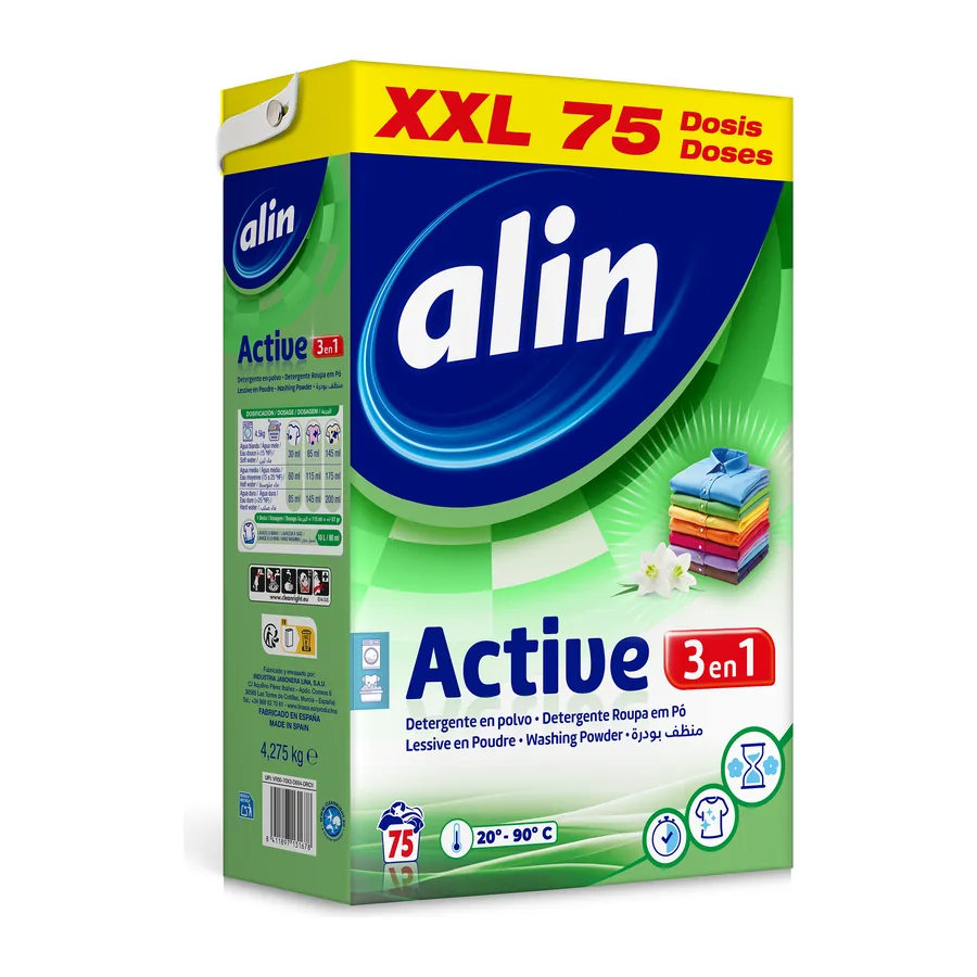 Detergente en polvo alin Active 3 en 1 · maleta 4275 g