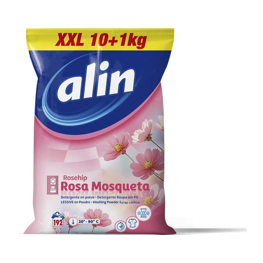 Detergente en polvo alin Rosa Mosqueta · saco 10+1 kg
